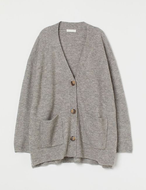 Picture of Rib-knit cardigan - Gray