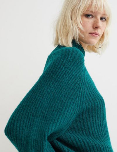 Picture of Roll Neck Draped Loose Knitwear